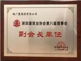 奖牌——副会长单位（深圳建筑业协会第八届理事会）